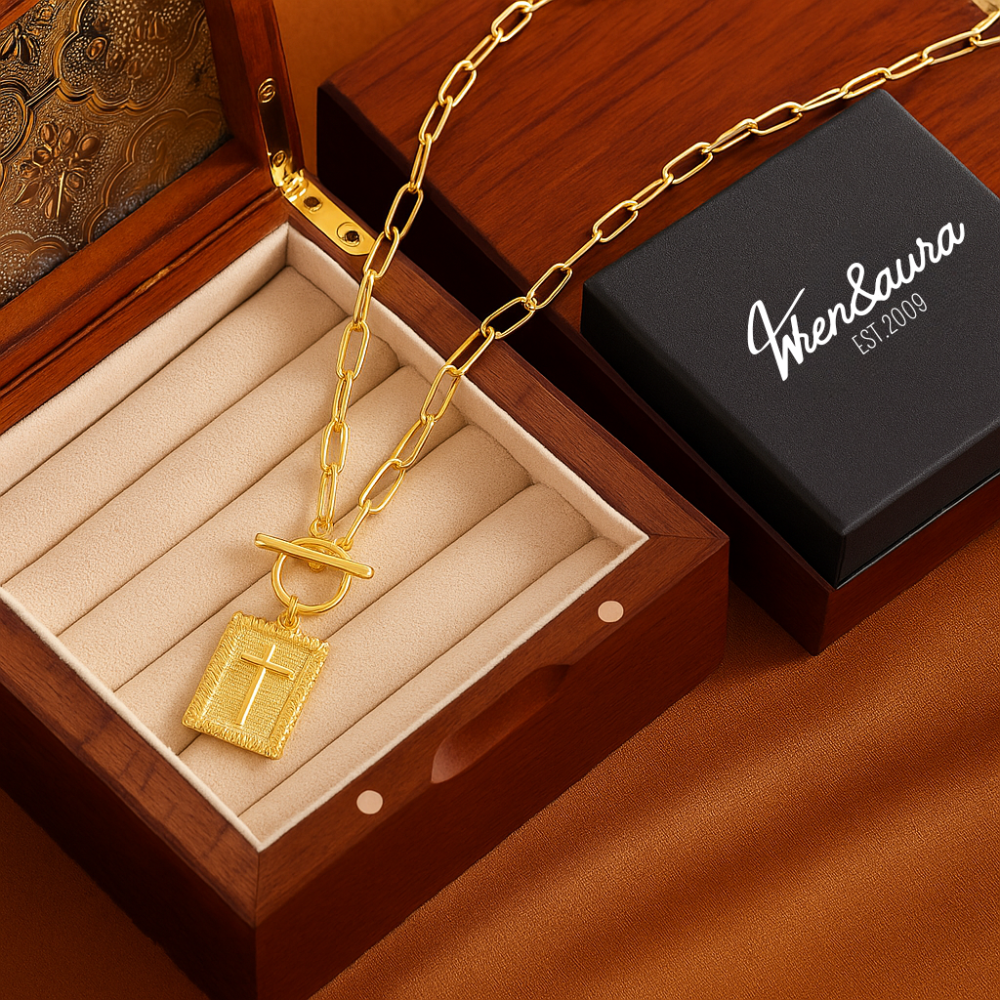 18K Cross Choker Necklace