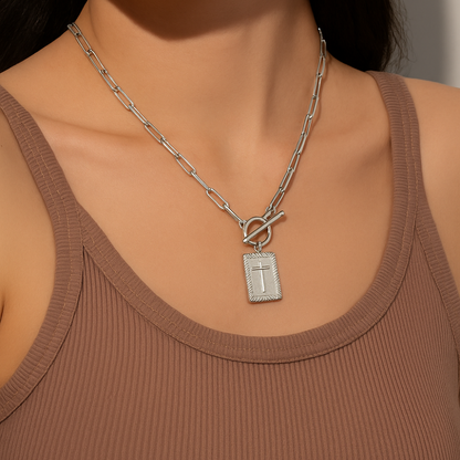 18K Cross Choker Necklace