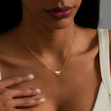 14K Gold Heart Shape Pendant Magnetic Necklace