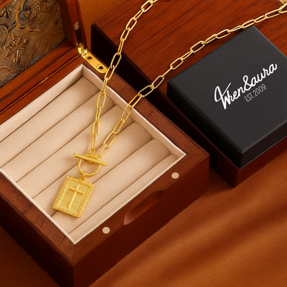 18K Cross Choker Necklace