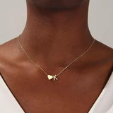 Collares con Inicial y Corazón de Oro Real de 18K