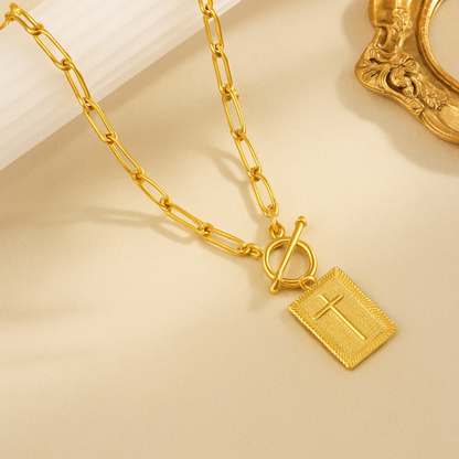 18K Cross Choker Necklace