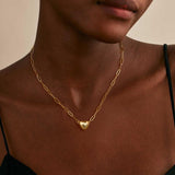 14K Gold Heart Shape Pendant Magnetic Necklace