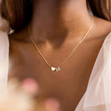 Collares con Inicial y Corazón de Oro Real de 18K