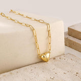 14K Gold Heart Shape Pendant Magnetic Necklace